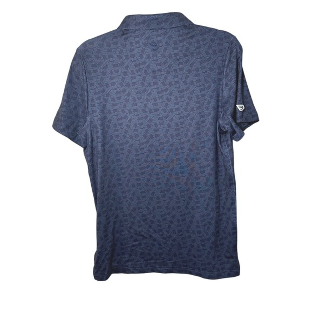 BURLEBO Mens Navy Performance Polo Size‎ S Geometric Golf Shirt - Picture 5 of 13